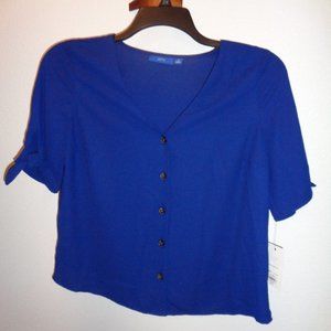 APT. 9 Tie Sleeve Button Front Top Size Small NWT